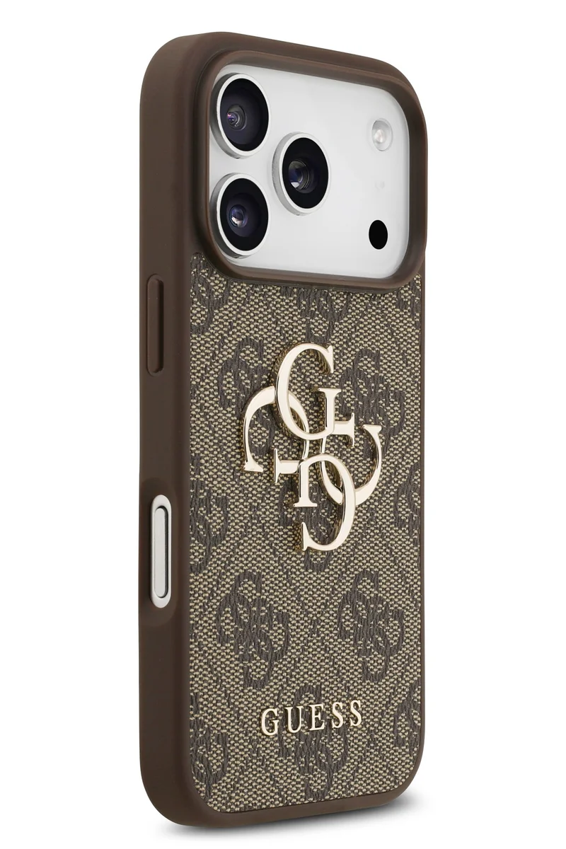جس جراب iPhone 17 Pro مصنوع من جلد البولي يوريثان مع شبكة 4G كبيرة وشعار كلاسيكي / تصميم نحيف للغاية / خفيف الوزن / سهل التركيب - بني