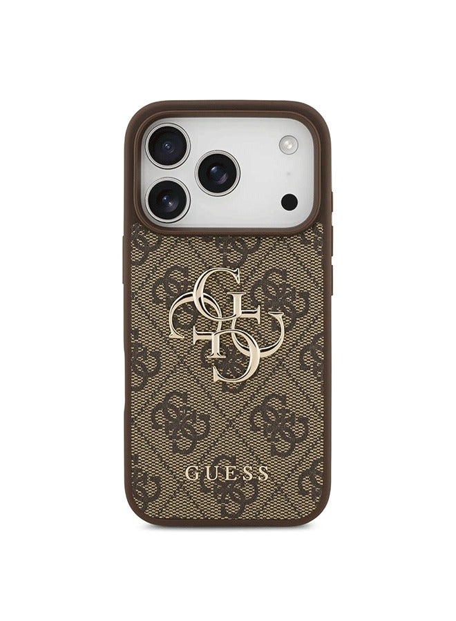 GUESS iPhone 17 Pro Case PU Leather With Big 4G & Classic Logo / Ultra Slim / lightweight design / Easy Installation - Brown - Image 1