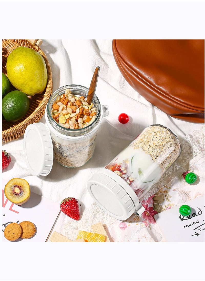 Arabest - Overnight Oats Containers with lids and Spoons: 24 Oz Jars for Overnight Oats - 2 Pack Glass Food Storage Containers for Oatmeal - Meal Prep Container/Canning Jars/Food Jars & Canisters - Image 1
