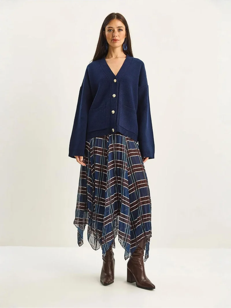 بيانكو لوتشي تنورة ميدي كاروهات مبطنة من لوتشي