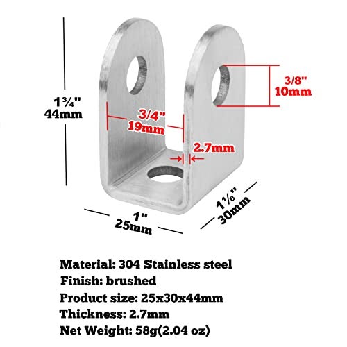 GBGS 10 Pcs U Bracket for 3/4" Panels,Bracket Stamped 304 Stainless Steel - Image 2