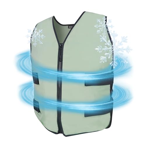 Mrice MR.ICE Cooling Vest - Ice Vest for Men & Women - Adjustable Cycling Vest for Motorcycle, Workers, Sports, Outdoor, Heat Relief (Cool Jacket & 84 Ice Cells（Pea Green）) - Image 1