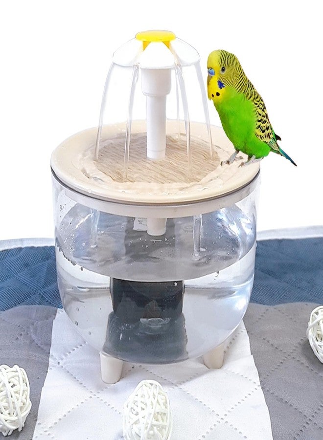 كاثسون حوض استحمام كاثرون للببغاء، دش استحمام أوتوماتيكي للطيور، حوض استحمام للببغاء الصغير مع نافورة فلتر دوارة على شكل بتلات، حمام قفص الطيور للببغاوات الصغيرة والمتوسطة الحجم، طيور الحب، الكونيور، العصافير، الكوكاتيل، والبادجي - Image 1