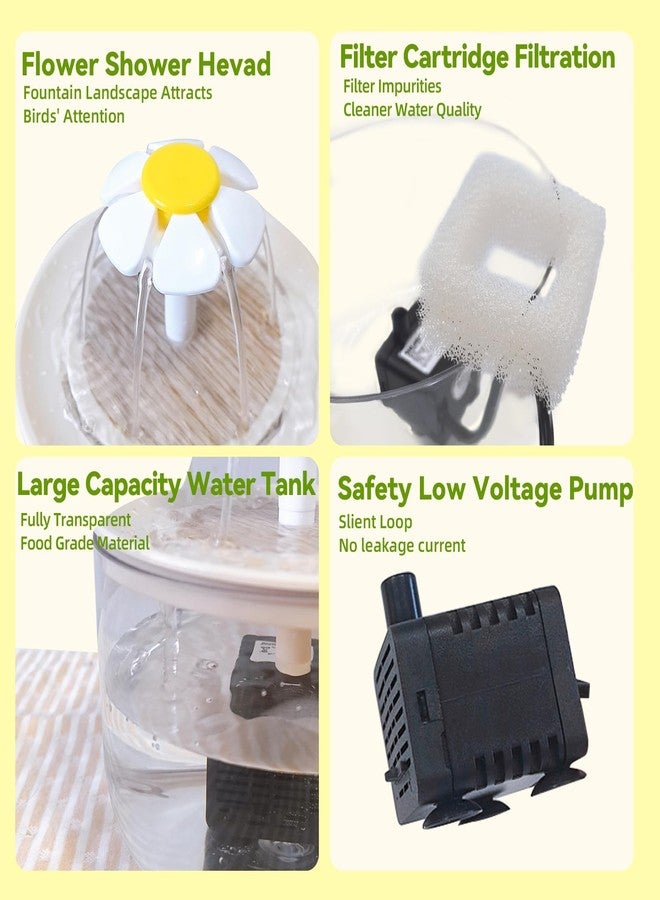 كاثسون حوض استحمام كاثرون للببغاء، دش استحمام أوتوماتيكي للطيور، حوض استحمام للببغاء الصغير مع نافورة فلتر دوارة على شكل بتلات، حمام قفص الطيور للببغاوات الصغيرة والمتوسطة الحجم، طيور الحب، الكونيور، العصافير، الكوكاتيل، والبادجي - Image 4