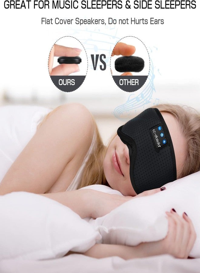LC-dolida Sleep Mask with 5.4 Bluetooth Headphones, Silk Sleep Headphones, Total Bluetooth Eye Mask for Sleeping, Sleep Soft Mask for Women Men, All Night Sleep, Travel(Ink) - Image 3