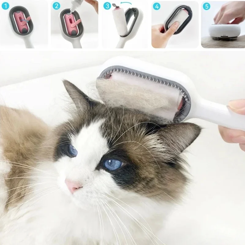 Lisinya Cat and Dog Hair Prevention Brush with Water Tank Pet Comb with Water Tank