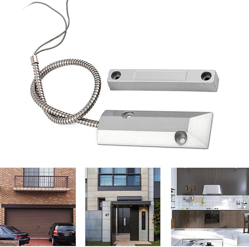 عادة مفتوحة مغناطيسية ريد سويتش مستشعر إنذار باب المرآب علبة سبائك الزنك - Image 3