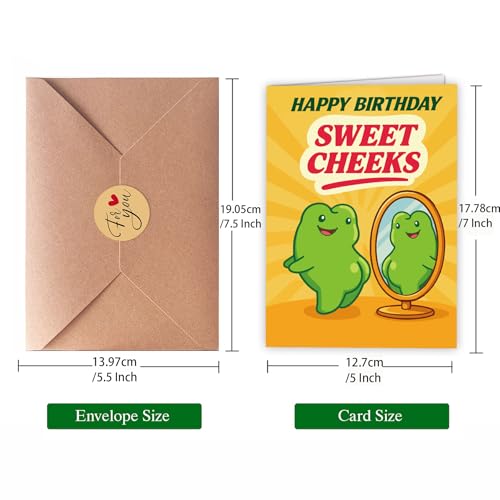 Fwnrmd Funny Happy Birthday Cards for Husband & Wife & Boyfirend & Men & Girlfirend, Birthday Gift, Funny Birthday Card, Greeting Card=7in x 5in(Folded), Envelope = 7.5in x 5.5in - Image 4
