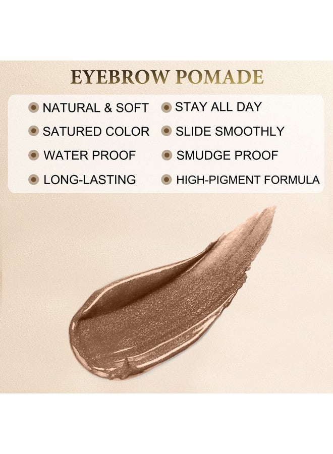 LAVONE Eyebrow Stamp Stencil Kit, Brow Stamp Trio Kit With Waterproof Eyebrow Pencil, Pomade, 20 Eyebrow Stencils, Dual-Ended Eyebrow Brush And Sponge Applicator - Soft Brown  - Image 2