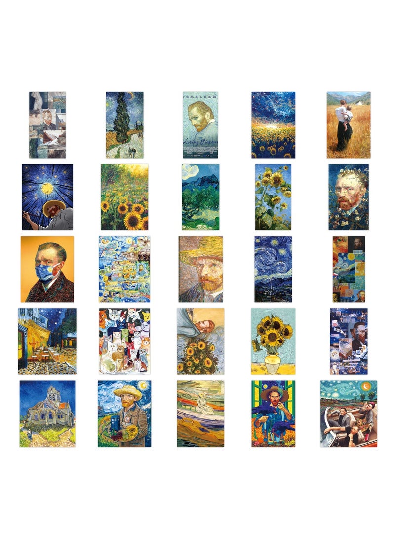Van Gogh 50 Piece Van Gogh Art Waterproof Doodles Sticker Set - Image 2