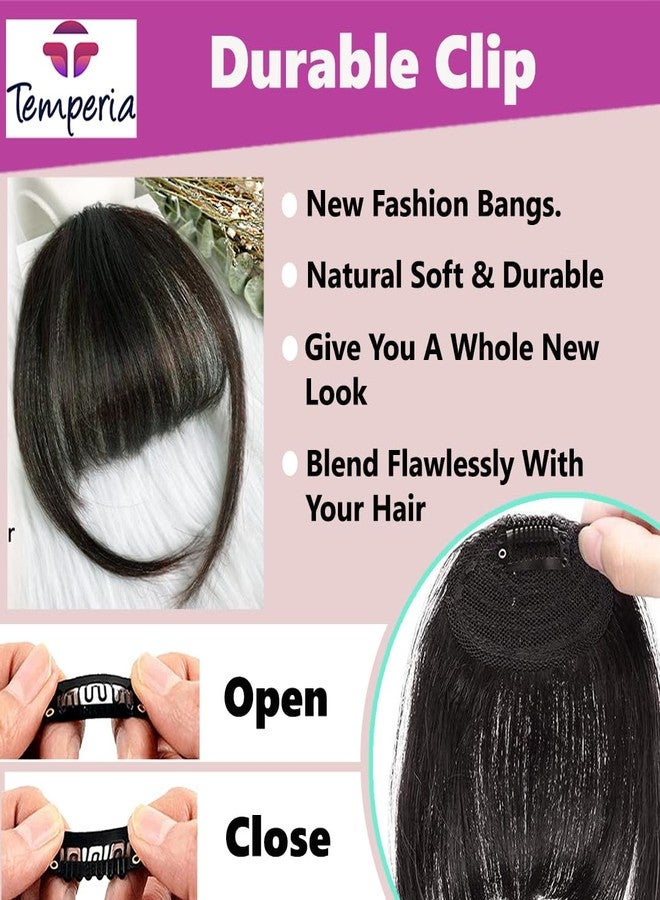 Temperia Front Fake Bangs Hair Extensions For Women - clip on Side curtain bangs fringes hair extensions - Cute Hair Accessories for Women & Girls - Natural Brown - (Pack of 1) - Image 2