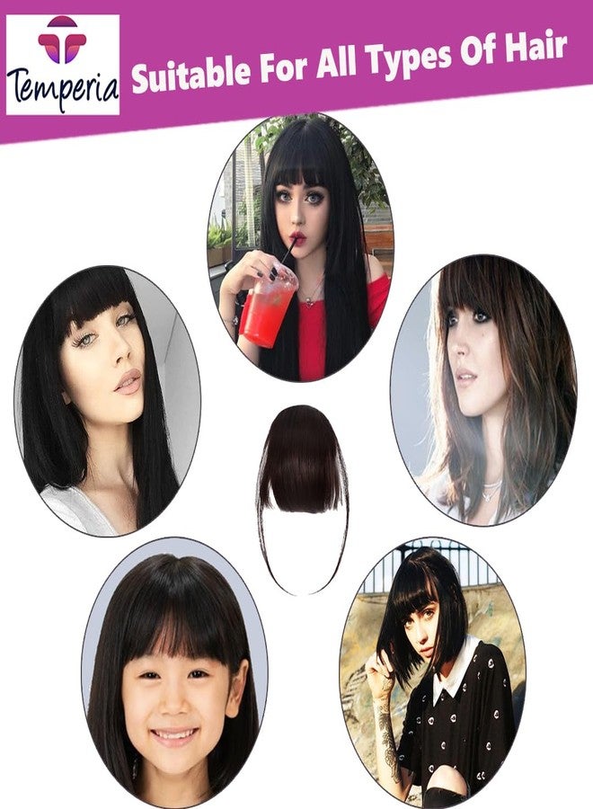 Temperia Front Fake Bangs Hair Extensions For Women - clip on Side curtain bangs fringes hair extensions - Cute Hair Accessories for Women & Girls - Natural Brown - (Pack of 1) - Image 4
