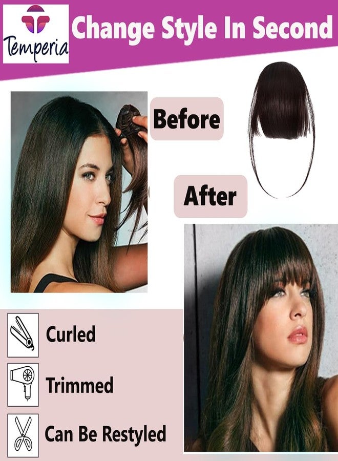 Temperia Front Fake Bangs Hair Extensions For Women - clip on Side curtain bangs fringes hair extensions - Cute Hair Accessories for Women & Girls - Natural Brown - (Pack of 1) - Image 5