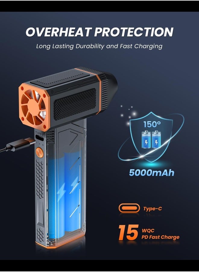 Generic - Compressed Air Duster PC Cleaner, 130000RPM Air Blower for PC Cleaning, Electric air Dusters for Lego, 3-Speed Cordless Rechargeable Reusable Compressed Air Blaster for Laptop Computers Keyboard - Image 1