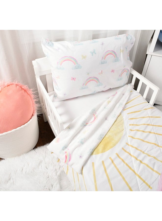 Expressions - Toddler Bedding Set Rainbow (2 Piece Set Fits Standard Infant Mattress) Includes Microfiber Reversible Comforter And Pillowcase For Kids - Image 1