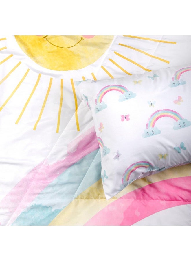 Expressions - Toddler Bedding Set Rainbow (2 Piece Set Fits Standard Infant Mattress) Includes Microfiber Reversible Comforter And Pillowcase For Kids - Image 1