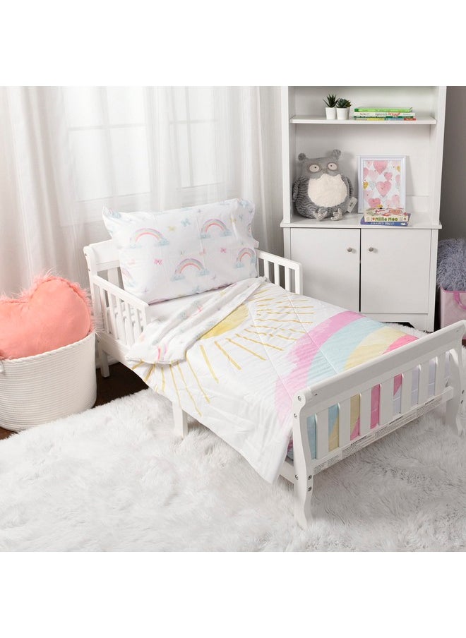 Expressions - Toddler Bedding Set Rainbow (2 Piece Set Fits Standard Infant Mattress) Includes Microfiber Reversible Comforter And Pillowcase For Kids - Image 1