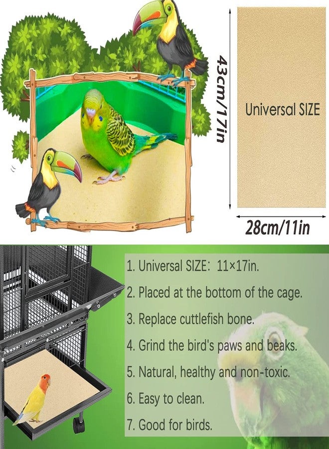 Firdnyohs 20PCS Gravel Paper for Bird Cage,11x17 Inch Bird cage Liner Gravel Paper Special for Bird Cage in sea Sand-Great for Hard-Billed Birds Safe& Clean & Easy for Improved Digestion… - Image 4