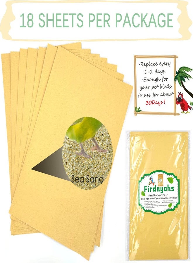 Firdnyohs 20PCS Gravel Paper for Bird Cage,11x17 Inch Bird cage Liner Gravel Paper Special for Bird Cage in sea Sand-Great for Hard-Billed Birds Safe& Clean & Easy for Improved Digestion… - Image 2