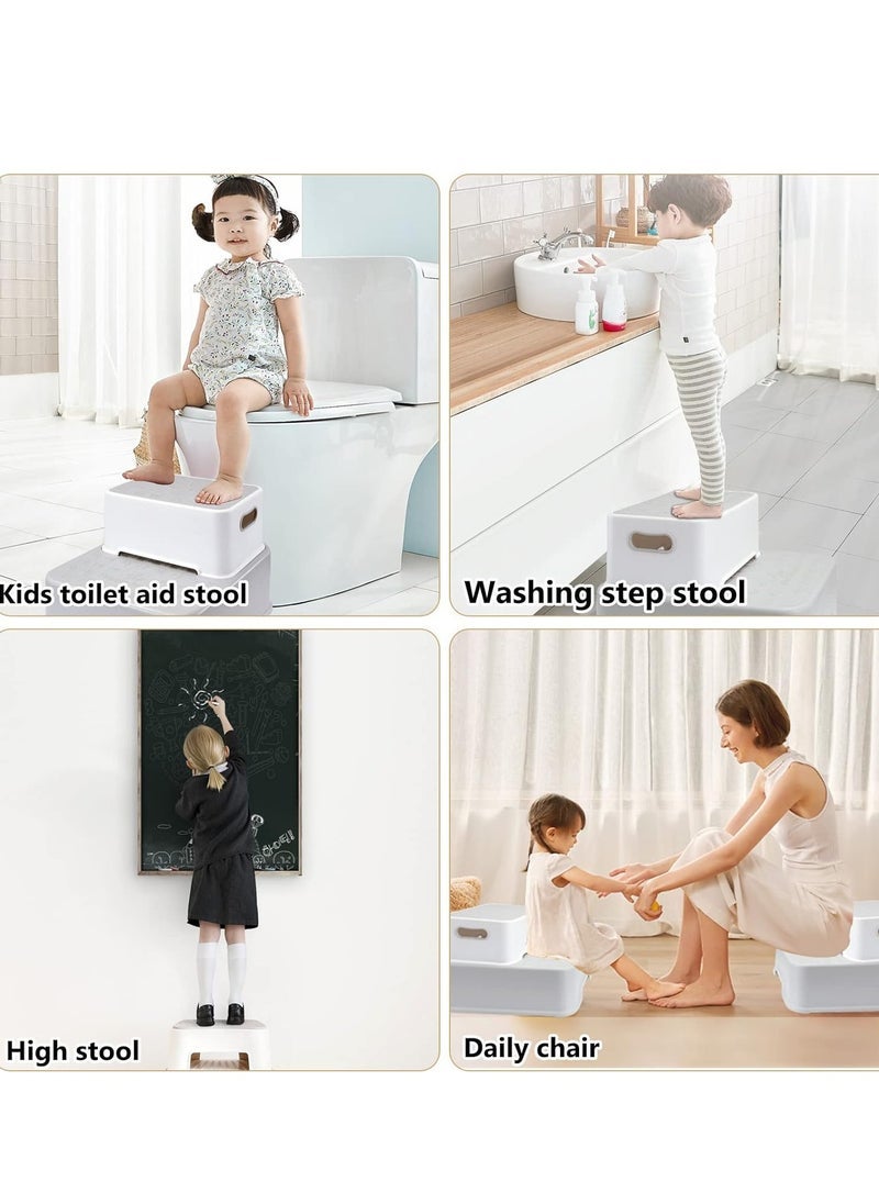 MIXDE Toddler Step Stool, 2 Step Stool with Anti-Slip Surface & Base, Kids Step Stool for Toddlers Potty Training, Kitchen, Living Room, Bedroom, Toy Room (Grey) - Image 5