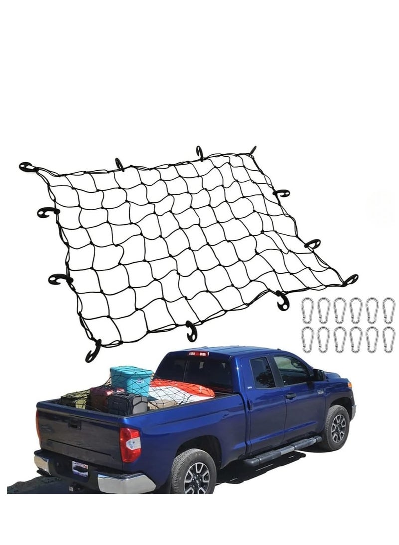 Heavy Duty Truck Cargo Net Designed for Pickup Truck Beds Rooftop Cargo Carriers ATVs UTVs and Cargo Hitches featuring Small Mesh for Securely Holding Large Loads - Image 1