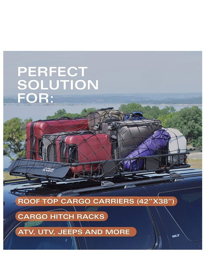 Heavy Duty Truck Cargo Net Designed for Pickup Truck Beds Rooftop Cargo Carriers ATVs UTVs and Cargo Hitches featuring Small Mesh for Securely Holding Large Loads - Image 4