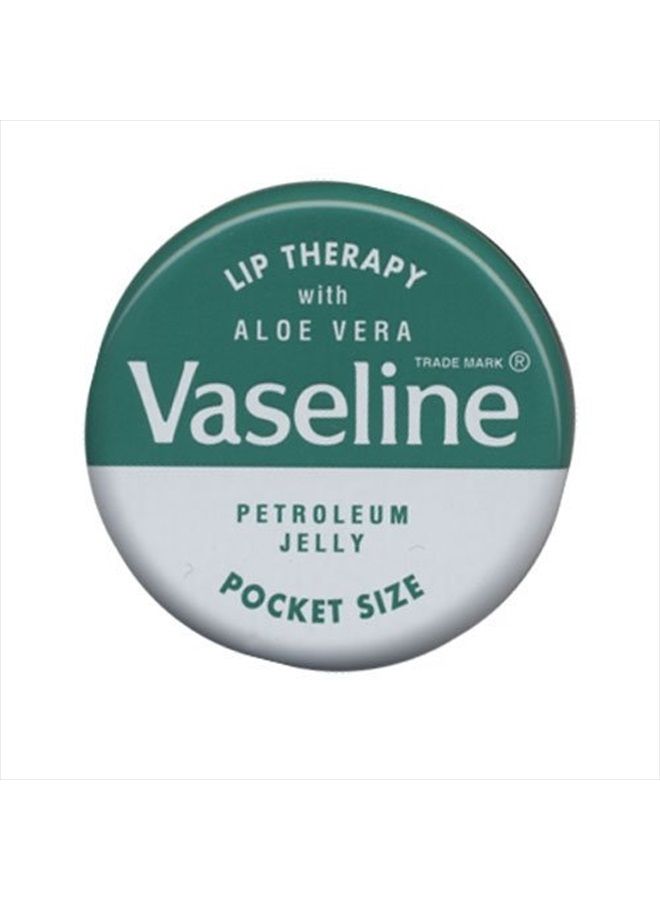 Vaseline Lip Therapy with Aloe Vera, Petroleum Jelly, Pocket Size, .7 oz (Pack of 2) - Image 1