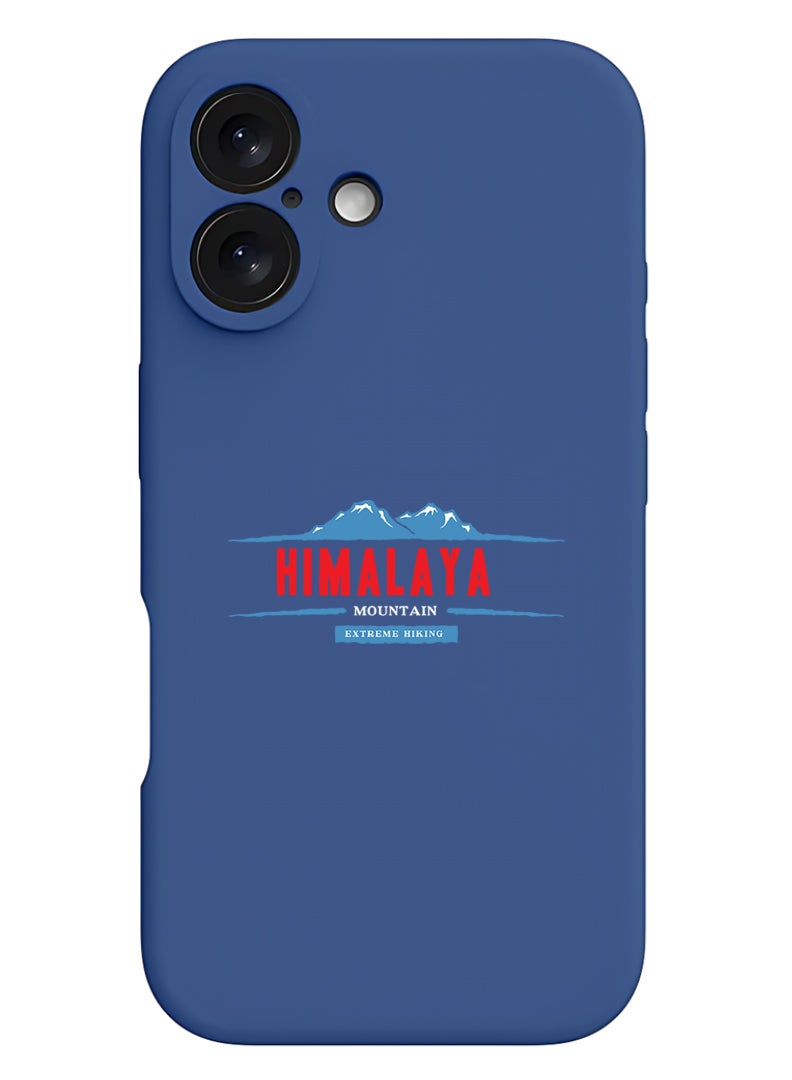 Theodor iPhone 16 Blue Protective Slim Fit Case Liquid Silicone Cover with Full Body Protection Anti-Scratch Shockproof Case For iPhone - Himalaya extreme hiking - Image 1