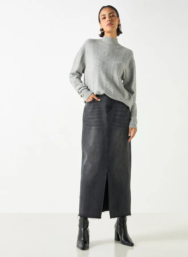 2Xtremz 2Xtremz Textured High Neck Sweater with Long Sleeves