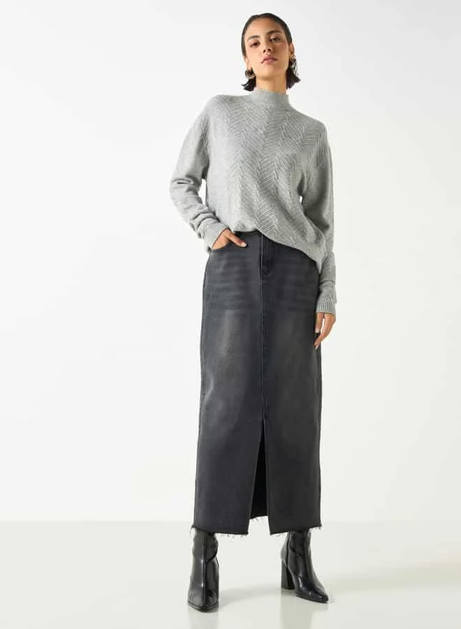 2Xtremz 2Xtremz Textured High Neck Sweater with Long Sleeves