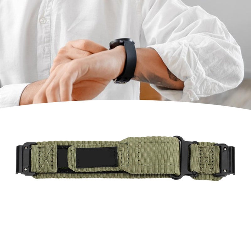 Quick Release 22mm Nylon Braided Watch Strap Adjustable Wristband Green - Image 5