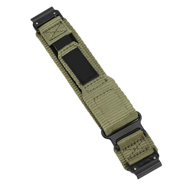 Quick Release 22mm Nylon Braided Watch Strap Adjustable Wristband Green - Image 2