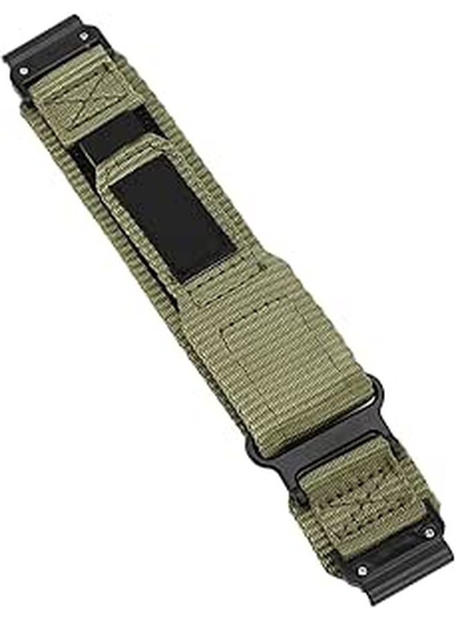 Quick Release 22mm Nylon Braided Watch Strap Adjustable Wristband Green - Image 1