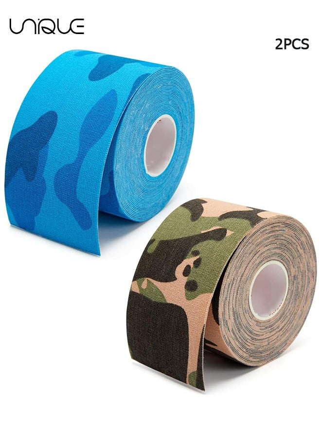 Unique 2 Pack Kinesiology Tape - Camouflage Sports Tape Athletic Recovery Pain Relieve Strong Adhesion Waterproof Sports Theraeputic Tape for Muscle Pain Relief and Joint Support - Image 1