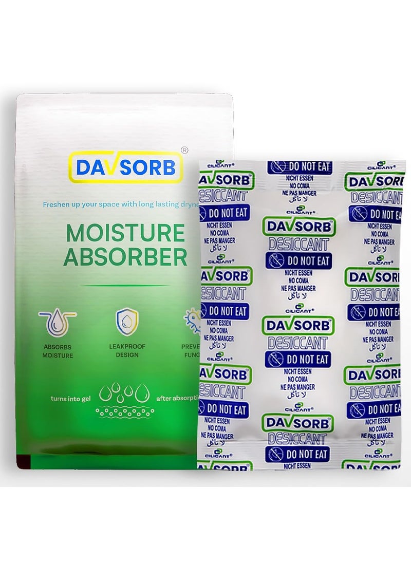 CILICAnT DAVSORB Dehumidifier Room Moisture Absorber Sachet for Home Cars Electronic items Wardrobe Shoe Racks Fights Excess Moisture Prevents Mould Fungus 100gmpack of 3 White Large 