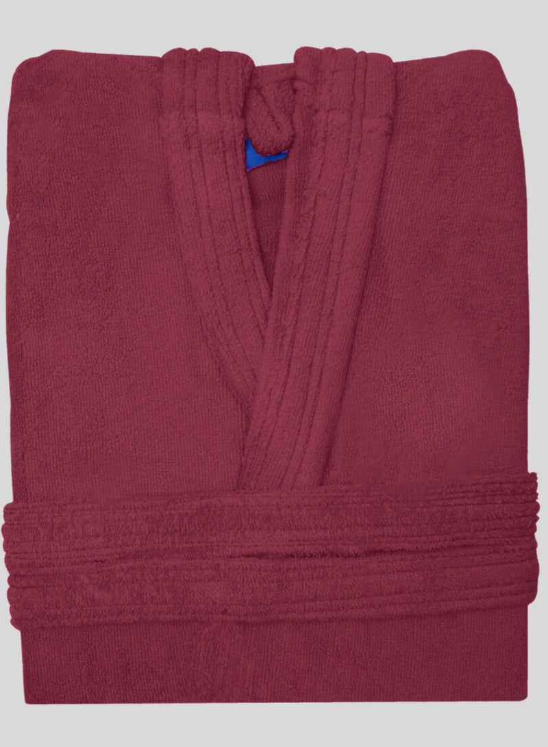 Banotex Luxurious burgundy Egyptian cotton bathrobe, suitable for men and women, comes with a cape, slippers, and a waist belt. Available in sizes to suit everyone. - Image 5