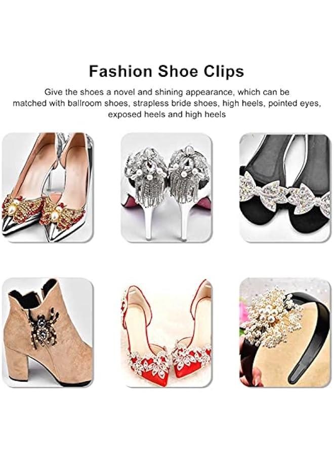 Generic 2Pcs Pearl Shoe Flower, Pearl Rhinestone ons Rhinestone Faux Pearl Embellishments Pearl Brooch Shining Appearance for Boots Sandals(Pearl Toe) - Image 4