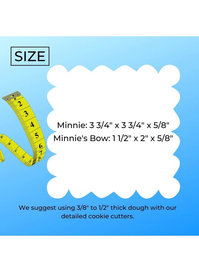 YNGLLC MINNIE MOUSE AND HER BOW CARTOON CHARACTER SET OF 2 SPECIAL OCCASION COOKIE CUTTERS 3D PRINTED MADE IN USA PR1539 - Image 3