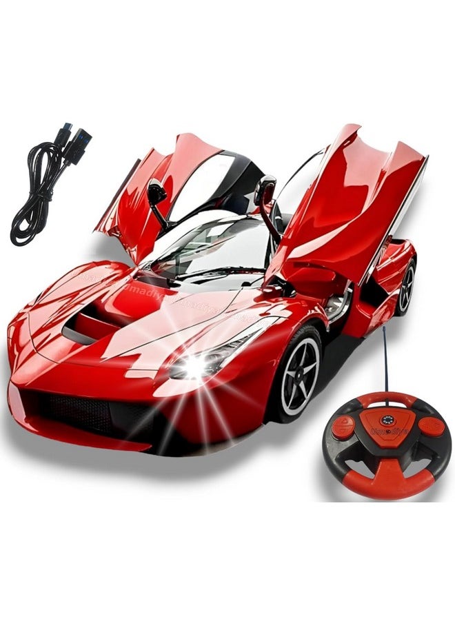 Sky Tech Sky Tech® Big Size Rechargeable Racing Car with Remote Control Sports Car with Openable Doors High Performance Rc Car with Led Lights for Kids Super Sports Car for Kids Speed Rc Car Toy (Multicolor)  - Image 2