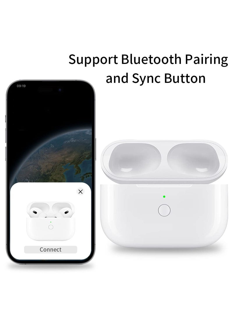 SYOSI - Replacement Charging Case for AirPods Pro, Compatible with  AirPods Pro 1st & 2nd Generation, 680mAh, Wireless Charging, Bluetooth Pairing Sync Button, Case Only (No Earbuds) - Image 1