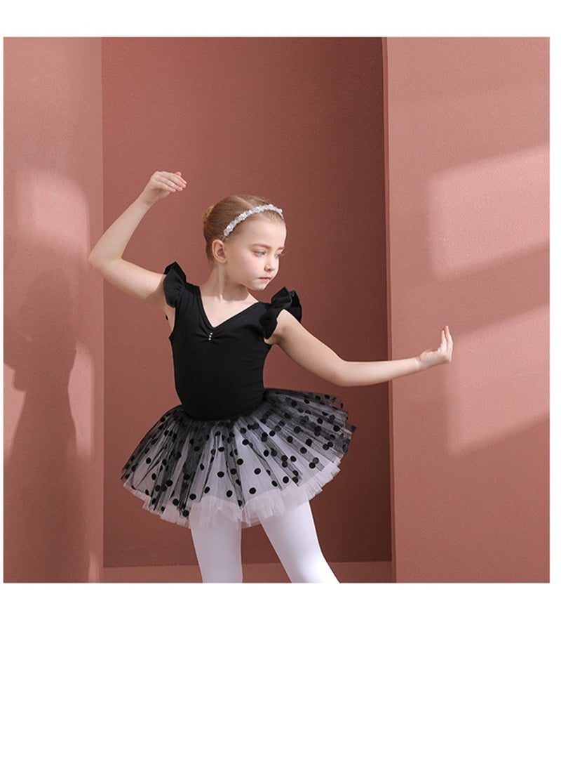Loquat Squality Children's Dance Dress Training Dress Pure Cotton Ballet Dancing Dress For Children Black  - Image 1