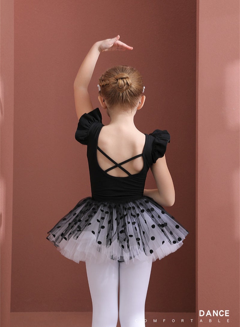 Loquat Squality Children's Dance Dress Training Dress Pure Cotton Ballet Dancing Dress For Children Black  - Image 2