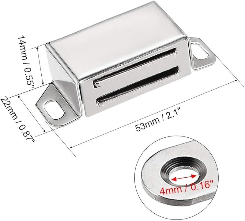 5 قطع من مصيدة الخزانة المغناطيسية المصنوعة من الفولاذ المقاوم للصدأ، قفل إغلاق بطول 53 مم - Image 4