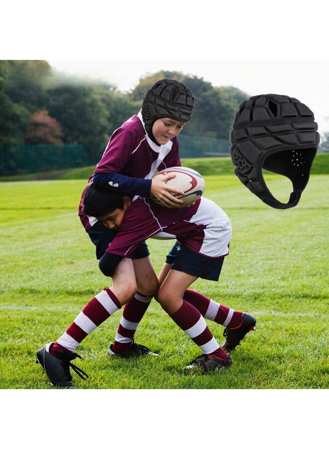 واقيات رأس الرجبي، خوذة كرة قدم ناعمة، خوذة الرجبي 7 ضد 7، غطاء رأس مبطن ناعم، خوذة الرجبي، واقي رأس، حماية رأس خاصة بالتوحد للبالغين والأولاد والبنات - Image 4