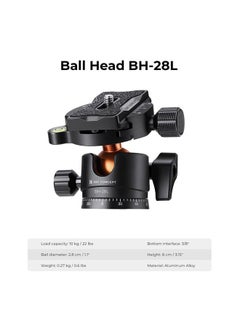 K&F Concept 62''/160cm Camera Tripod,Lightweight and Compact Super Portable Aluminum DSLR Tripod10KG Load Capacity Ball Head,Quick Release Plate for Travel and Work A234A1  - Image 5