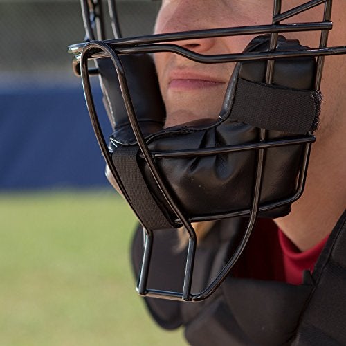 Champion Sports Pro Baseball Adult Mask - Umpires and Catchers - Extra Protection - Extended Guards - Adjustable Harness Baseball Mask - Adult Size,BLACK - Image 5