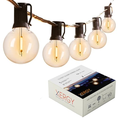 XERGY Outdoor String Lights 15 Feet G40 Globe Lights with 15 Edison LED Break Proof Bulbs +1 Extra, Light for Backyard Terrace Garden Balcony Party Decor for Home Decoration - Image 1