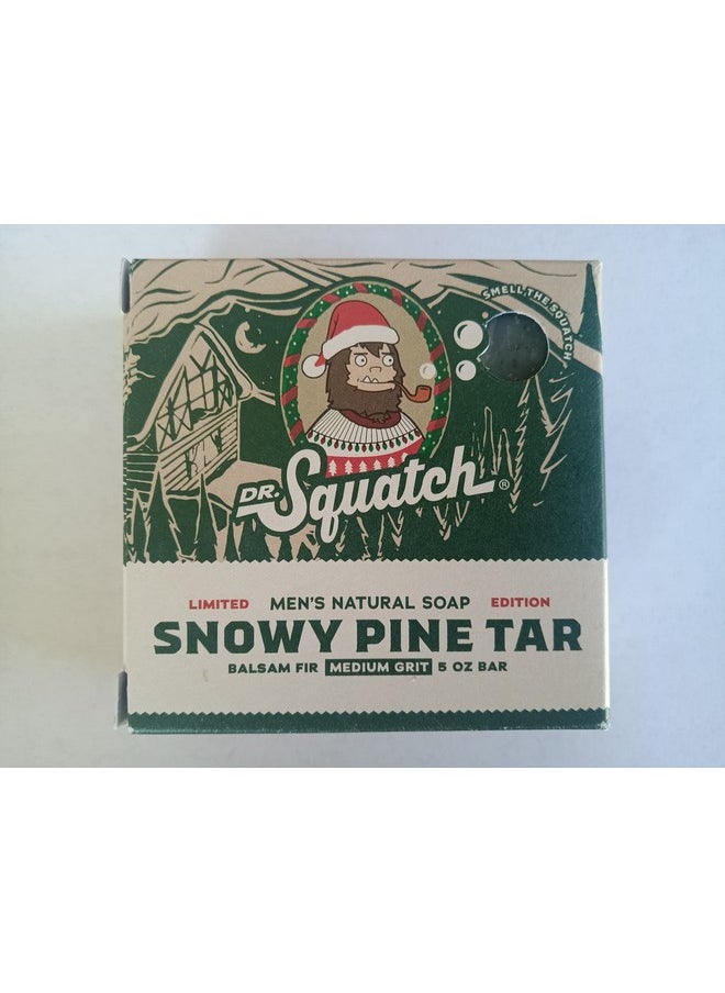Dr. Squatch Limited Edition All Natural Bar Soap For Men With Medium Grit Snowy Pine Tar Green & White Swirl  - Image 1