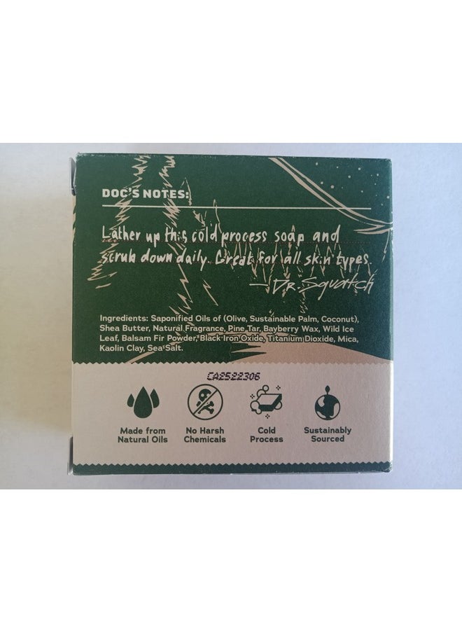 Dr. Squatch Limited Edition All Natural Bar Soap For Men With Medium Grit Snowy Pine Tar Green & White Swirl  - Image 2