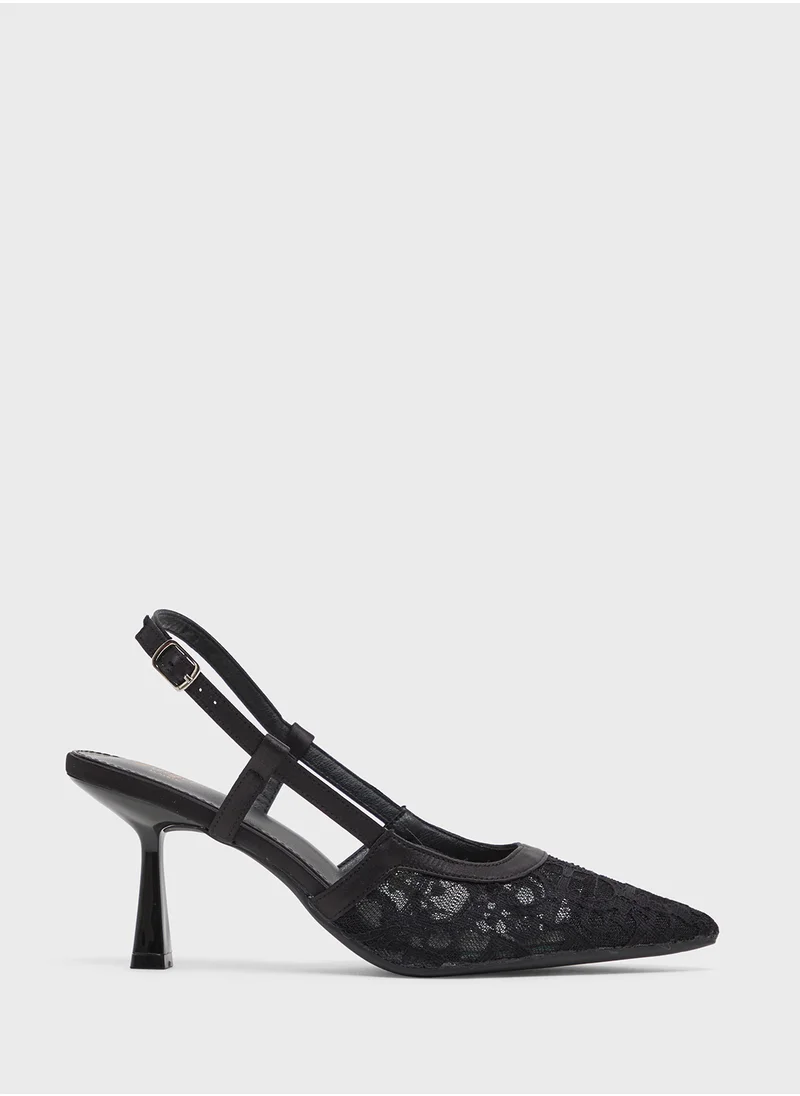 Ginger Lace Sling Back Pump